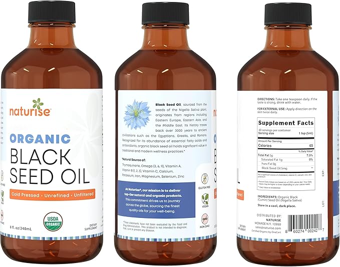 Organic Cold Pressed Black Cumin Seed Oil