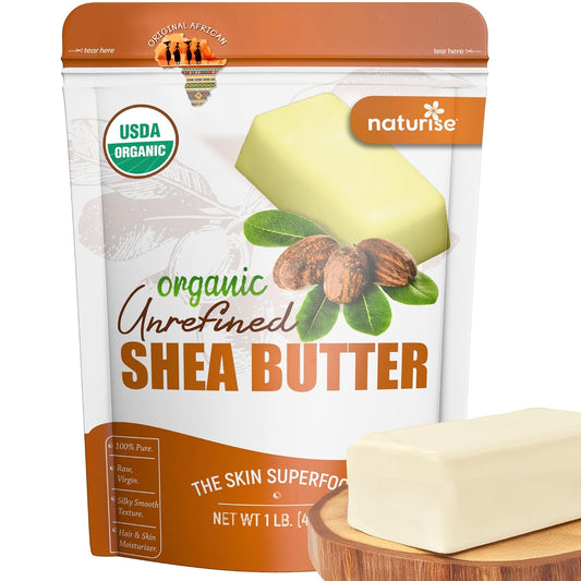 African Pure Shea Butter Raw Organic, for Skin and Hair, 1 lb